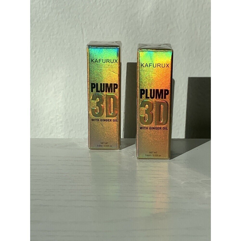 2X Kafurux Plump 3D Ginger Oil  Lip Glaze Lip Gloss Lip Plumper SET NEW SEALED